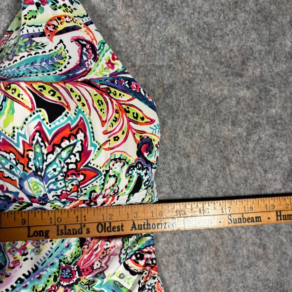 Lauren Ralph‎ Lauren One Piece Swimsuit Womens 12 Multicolor Paisley Halter